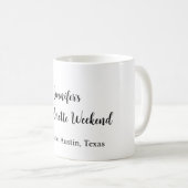 Bachelorette weekend kokospalm club voeg naam toe  koffiemok (Voorkant rechts)