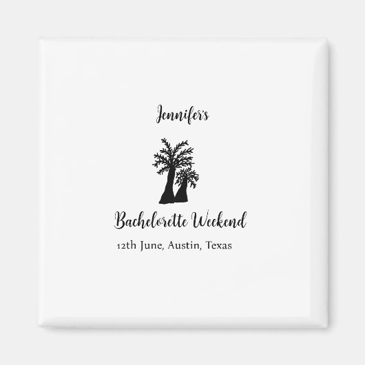 Bachelorette weekend kokospalm club voeg naam toe  magneet (Voorkant)