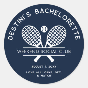 Bachelorette Weekend Lawn Tennis Club Custom Ronde Sticker