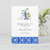 Bachelorette Weekend Lemon Mediterranean Tiles Kaart (Staand voorkant)