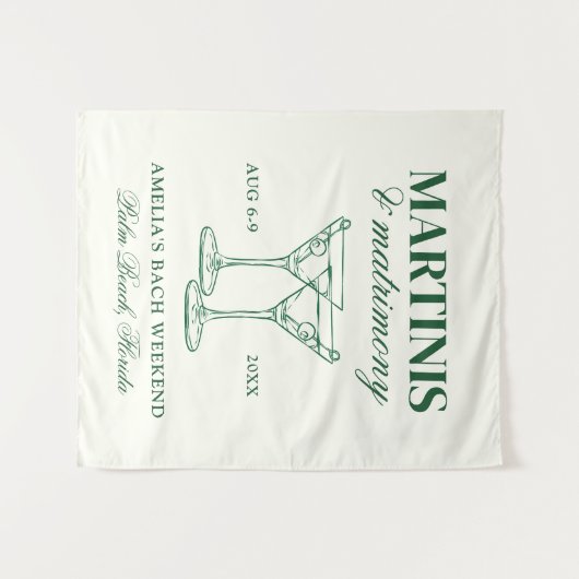 Bachelorette-weekend: Martinis & Huwelijk Wandkleed (Voorkant (horizontaal))