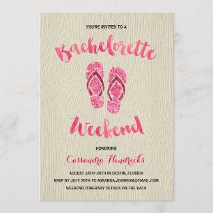 Bachelorette Weekend met Roze Faux Glitter Kaart