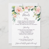 Bachelorette Weekend Nodig Reisschema Airy Blush u Kaart (Achterkant)