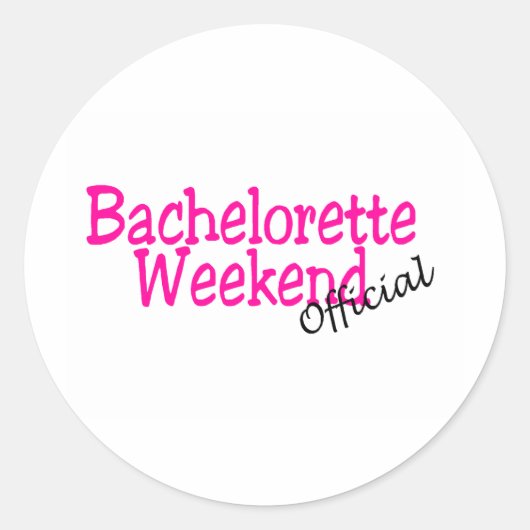 Bachelorette Weekend (officieel/roze) Ronde Sticker (Voorkant)