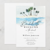 Bachelorette Weekend op de Beach Uitnodiging (Voorkant / Achterkant)