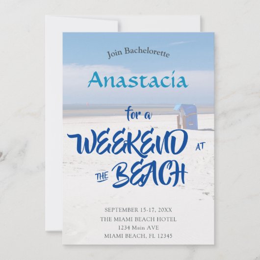 Bachelorette Weekend op het strand gepersonaliseer Kaart (Voorkant)