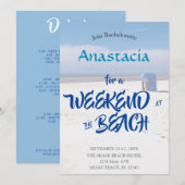 Bachelorette Weekend op het strand gepersonaliseer Kaart (Voorkant / Achterkant)