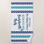 Bachelorette "Weekend op het Water" Strandlaken (Voorkant)