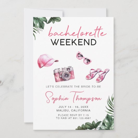 Bachelorette Weekend Palm Beach uitnodiging (Voorkant)