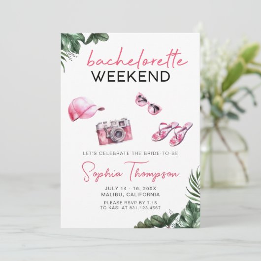 Bachelorette Weekend Palm Beach uitnodiging (Staand voorkant)