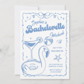 Bachelorette Weekend Party Blauw Kaart (Voorkant)