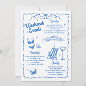 Bachelorette Weekend Party Blauw Kaart (Achterkant)