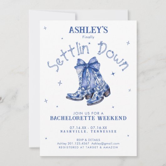 Bachelorette Weekend Party Blue Kaart (Voorkant)