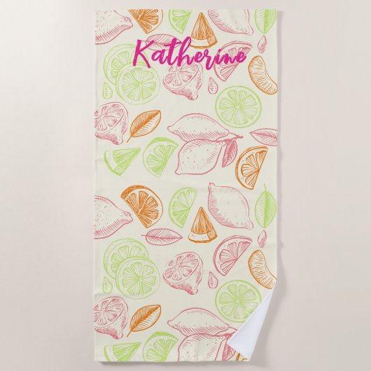 Bachelorette weekend party bruidsmeisje Lemon Strandlaken (Voorkant)