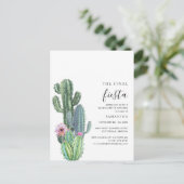 Bachelorette Weekend Party Cactus Succulents Uitnodiging Briefkaart (Staand voorkant)