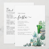 Bachelorette Weekend Party en Itinerary Cacti Kaart (Voorkant / Achterkant)