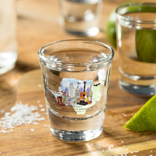 Bachelorette Weekend Party Favor | Austin, Texas Shot Glas