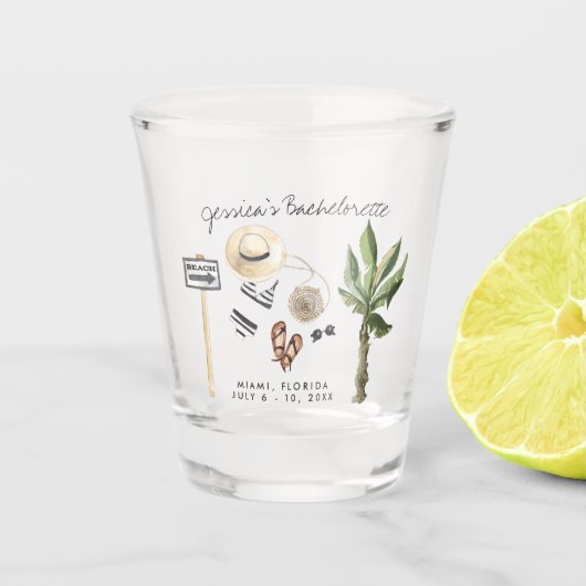 Bachelorette Weekend Party Favor Personalized Shot Glas (Voorkant)