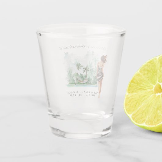 Bachelorette Weekend Party Favor Personalized Shot Glas (Achterkant)