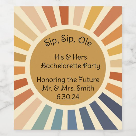 Bachelorette Weekend Party Favor Personalized Wijn Etiket (Enkel label)