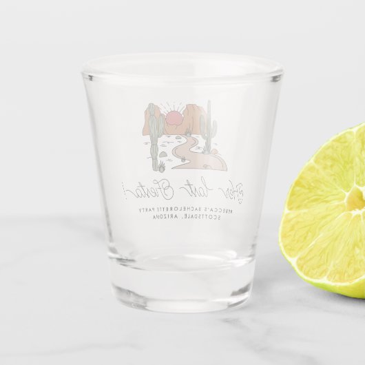Bachelorette Weekend Party Fiesta gepersonaliseerd Shot Glas (Achterkant)