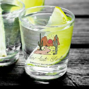 Bachelorette Weekend Party Fiesta gepersonaliseerd Shot Glas