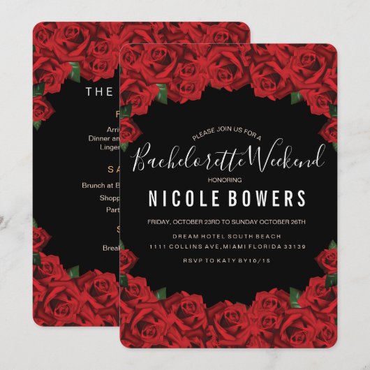 Bachelorette Weekend Party Invitation Kaart (Voorkant / Achterkant)