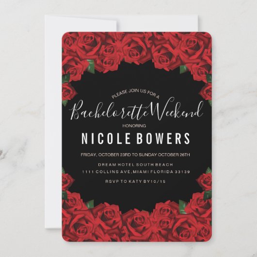 Bachelorette Weekend Party Invitation Kaart (Voorkant)