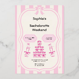 Bachelorette Weekend Party Roze uitnodiging