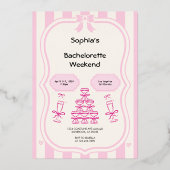 Bachelorette Weekend Party Roze uitnodiging (Voorkant)
