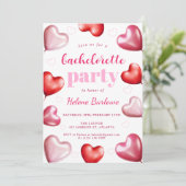 Bachelorette Weekend Party Schattige Girly Pink He Kaart (Staand voorkant)