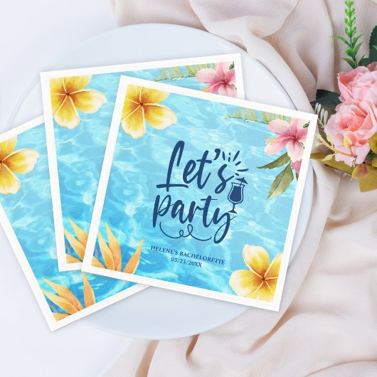 Bachelorette Weekend Persoonlijk Zwembadfeest Servet