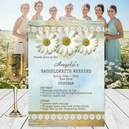 Bachelorette Weekend Program Sjabloon Invitation Kaart