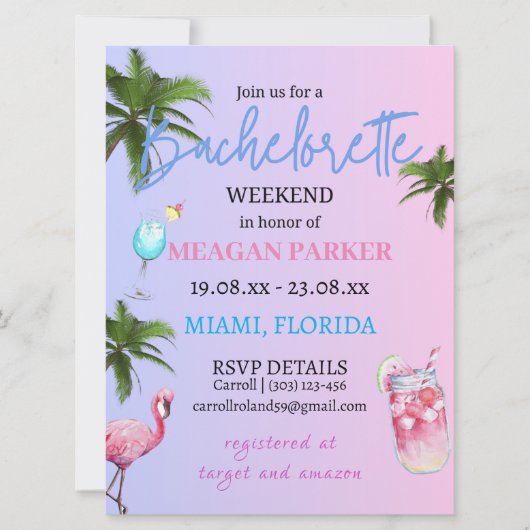 Bachelorette Weekend Reisplan | Miami Beach Kaart (Voorkant)