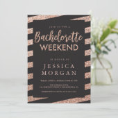 Bachelorette Weekend reisroute Glitter Stripes Kaart (Staand voorkant)