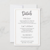 Bachelorette Weekend reisroute Gold Lijst Kaart (Achterkant)