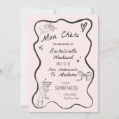 Bachelorette Weekend reisroute Mon Cheri Whimsical Kaart (Voorkant)