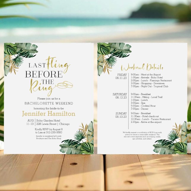 Bachelorette Weekend Reisschema Budget Uitnodiging (Creator heeft geüpload)