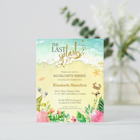 Bachelorette Weekend Reisschema Budget Uitnodiging (Staand voorkant)