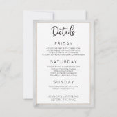 Bachelorette Weekend reisschema Marble Gold Lijst Kaart (Achterkant)