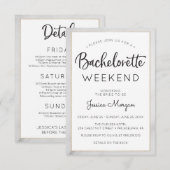 Bachelorette Weekend reisschema Marble Gold Lijst Kaart (Voorkant / Achterkant)