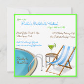 Bachelorette Weekend Resort Custom Invitations Kaart (Voorkant)