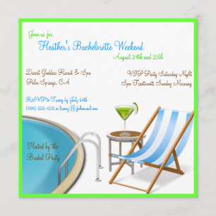 Bachelorette Weekend Resort Custom Invitations Kaart