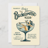 Bachelorette Weekend Retro Party Uitnodiging (Voorkant)