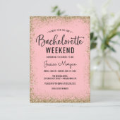 Bachelorette Weekend Route Blush Gold Lijst Kaart (Staand voorkant)