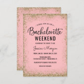 Bachelorette Weekend Route Blush Gold Lijst Kaart (Voorkant / Achterkant)