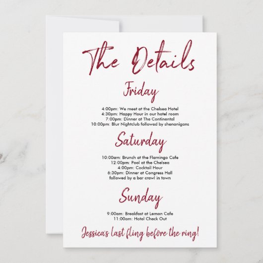 Bachelorette Weekend Route Bourgondië Kaart (Achterkant)