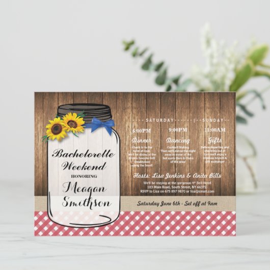 Bachelorette Weekend Route Bruids Jar Rood Kaart (Staand voorkant)