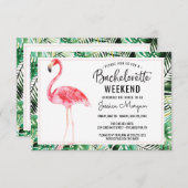 Bachelorette Weekend Route Flamingo Tropical Kaart (Voorkant / Achterkant)