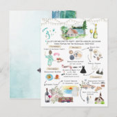 Bachelorette Weekend Route | Lake Michigan Uitnodiging Briefkaart (Voorkant / Achterkant)